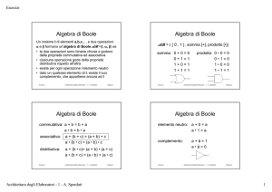 Algebra di Boole Algebra di Boole Algebra di Boole