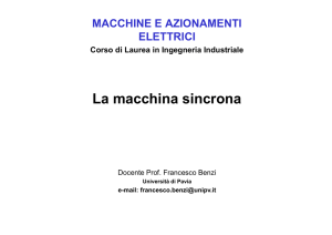 La macchina sincrona - Università degli studi di Pavia