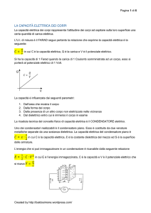 la capacità elettrica dei corpi