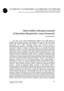 Motivi biblici nell`opera teatrale di Stanisław Wyspiański e Jerzy