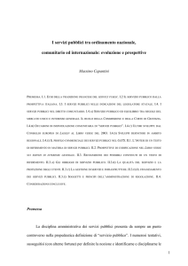 I servizi pubblici tra ordinamento nazionale, comunitario ed