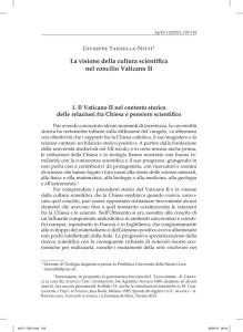 La visione della cultura scientifica nel concilio vaticano ii