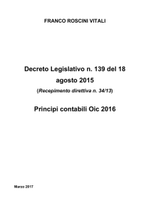 Decreto Legislativo n. 139 del 18 agosto 2015 Principi contabili Oic