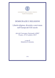 DEMOCRAZIE E RELIGIONI - IRIS Univ. Trento