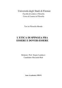 L`etica di Spinoza fra essere e dover-essere