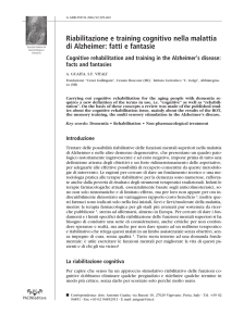 Riabilitazione e training cognitivo nella malattia di Alzheimer: fatti e