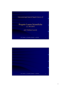 Progetto Lauree Scientifiche - Corsi di Studio in Matematica
