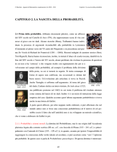 CAPITOLO 2. LA NASCITA DELLA PROBABILITÀ.