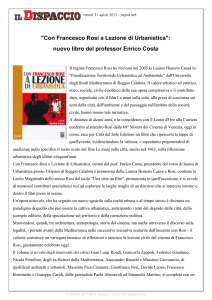 "Con Francesco Rosi a Lezione di Urbanistica": nuovo libro del