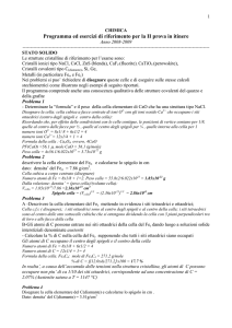 Programma ed esercizi di riferimento per la II prova in itinere