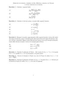 Derivate successive, teorema di De l`Hôpital, formula di Taylor e