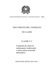 DOCUMENTO DEL CONSIGLIO DI CLASSE CLASSE VC Composta
