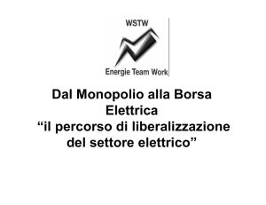 Dal Monopolio alla Borsa Elettrica “il percorso di liberalizzazione del