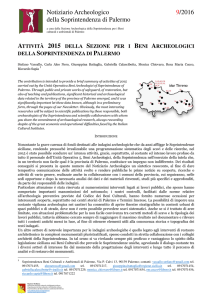 Attività 2015 della Sezione per i Beni Archeologici