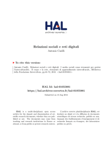 Relazioni sociali e reti digitali - Hal-SHS