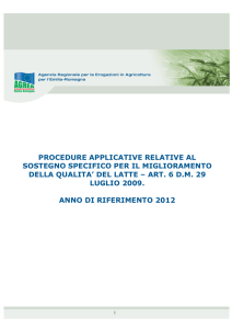 procedure applicative relative al sostegno specifico per il