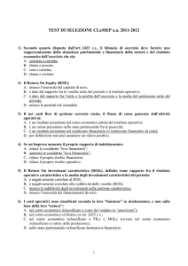 TEST DI SELEZIONE CLaMEP a.a. 2011-2012
