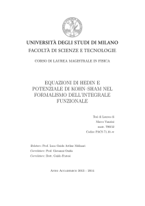 equazioni di hedin e potenziale di kohn–sham nel formalismo dell