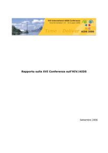 Rapporto sulla XVI Conferenza sull`HIV/AIDS