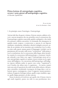 Postfazione. Prima lezione di antropologia cognitiva ovvero I