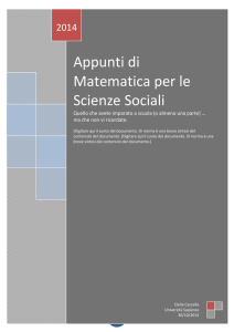 Appunti di Matematica per le Scienze Sociali