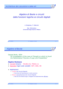 Algebra di Boole e circuiti dalle funzioni logiche ai circuiti digitali