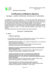 Certificazioni di Medicina Sportiva tipologie , medici certificatori ed