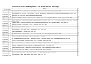 Sociologia - Biblioteca comunale dell`Archiginnasio