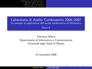 Laboratorio di Analisi Combinatoria 2006-