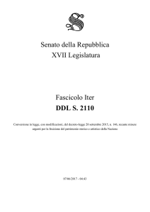 Senato della Repubblica XVII Legislatura Fascicolo Iter DDL S. 2110