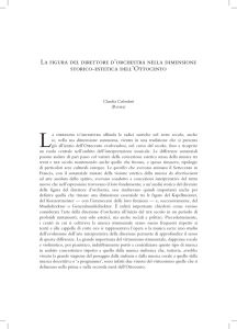 La figura del direttore d`orchestra nella dimensione storico