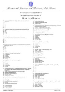 Genetica Medica - Scuole di Specializzazione in Medicina