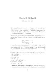 Esercizi di Algebra II