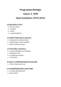 Programma Biologia Classe: 2 AFM Anno Scolastico