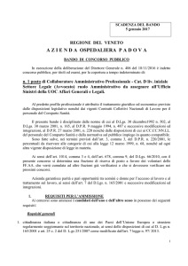 Bando Coll.Amm.Prof.(Avvocato) - Azienda Ospedaliera di Padova