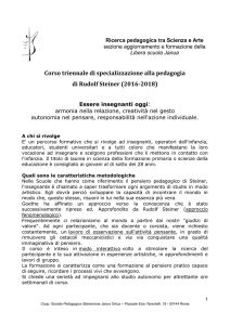 Corso triennale di specializzazione alla pedagogia di Rudolf Steiner