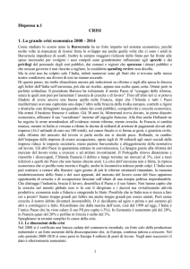 Dispensa n.1 CRISI 1. La grande crisi economica