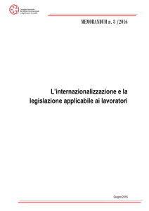 L`internazionalizzazione e la legislazione applicabile ai