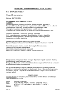 PROGRAMMA EFFETTIVAMENTE SVOLTO DAL DOCENTE Prof