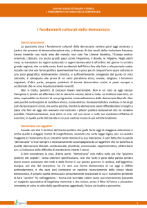 Paper su "I fondamenti culturali della democrazia"