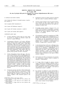 Direttiva 2000/43/CE del 29 giugno 2000