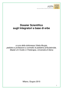 Dossier Scientifico sugli Integratori a base di erbe