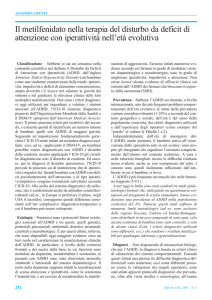 Il metilfenidato nella terapia del disturbo da deficit di attenzione con