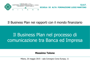 Il Business Plan nel processo di comunicazione tra Banca ed Impresa