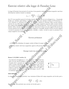 Esercizi relativi alla legge di Faraday-Lenz