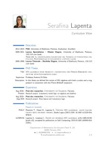Serafina Lapenta – Curriculum Vitae