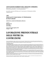 LAVORAZIONE PREINDUSTRIALE DELLE PIETRE DA