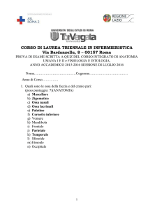 quiz per l`ammissione all`esame del corso integrato di anatomia