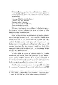 Aspetti patrimoniali e urbanistici di Novara nei secoli XIII e XIV