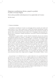 Elezione e preferenza divina, popoli e profeti, il Libro e la